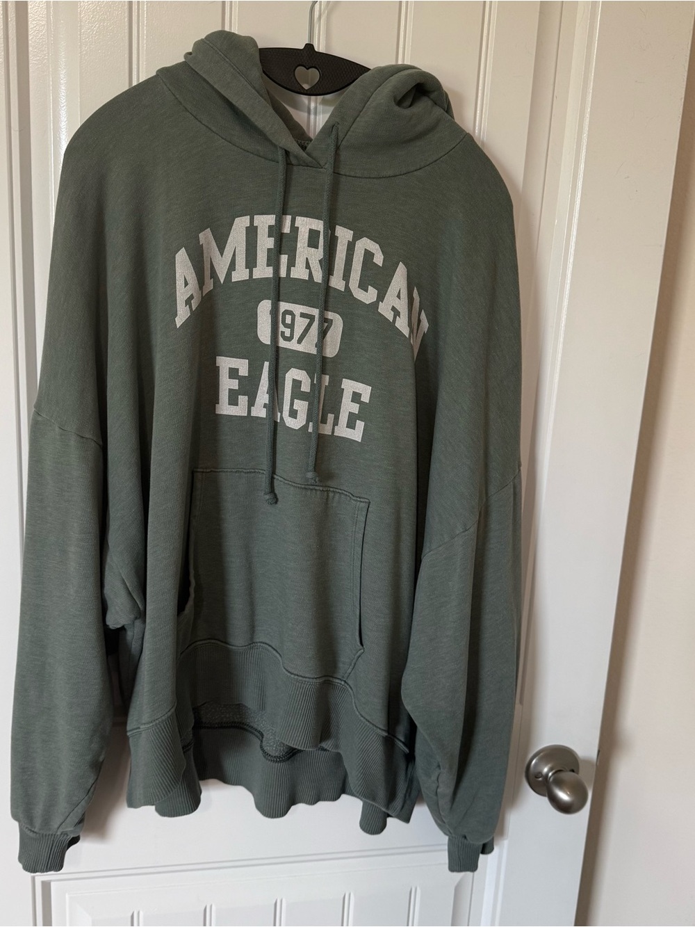American Eagle Olive Green Hoodie with Front Pocket